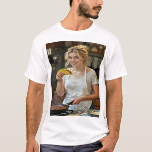 Tacos essend Foto personalisieren anpassen T-Shirt