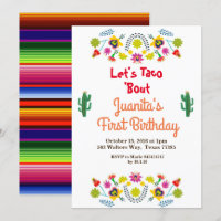 Tacos Fiesta Mexikanische Party Einladung 1. Gebur