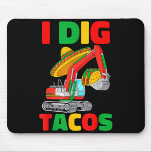 Tacos fünfter Mai Bagger Bauarbeiter Kind graben Mousepad