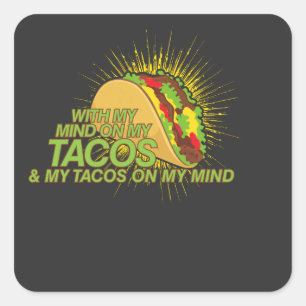 Tacos für mich quadratischer aufkleber