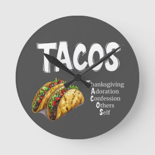 TACOS Gebet-Uhr Runde Wanduhr