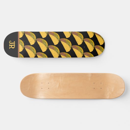 Tacos Gemustert Black Skateboard (Horizontal)