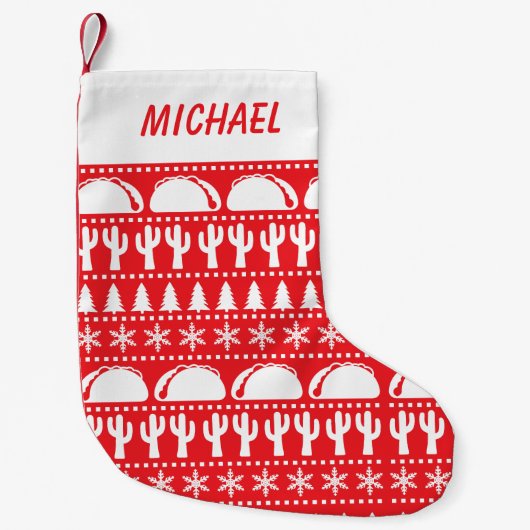 Tacos Gemustert Ugys Weihnachtssüßer Rot Kleiner Weihnachtsstrumpf (Vorderseite)