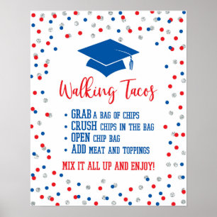 Tacos Graduierungspartei Zu Fuß Unterschreiben Pat Poster