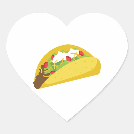 Tacos Herz-Aufkleber (Vorderseite)