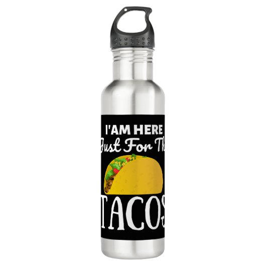 TACOS Ich bin hier nur für die Tacos Edelstahlflasche (Vorderseite)