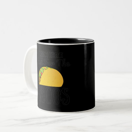 TACOS Ich bin hier nur für die Tacos Zweifarbige Tasse (Vorderseite Links)