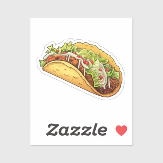 Tacos im Cartoon-Stil Aufkleber (Blatt)