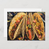 Tacos im Klimt-Stil Postkarte (Vorne/Hinten)