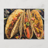 Tacos im Klimt-Stil Postkarte (Vorderseite)