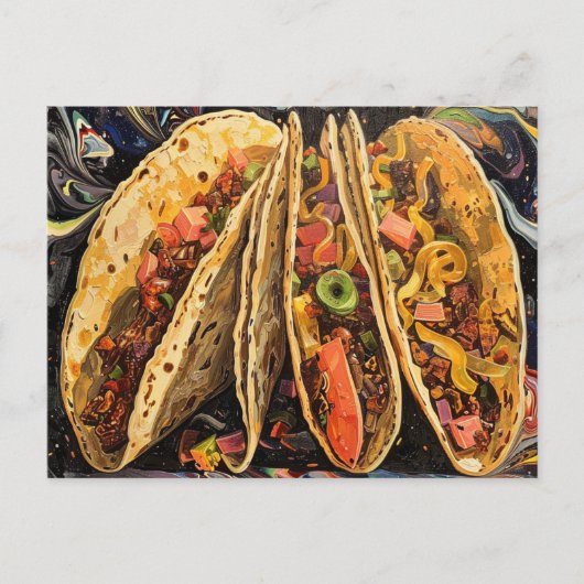 Tacos im Klimt-Stil Postkarte (Vorderseite)