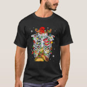 Tacos In Santa Reindeer Skeleton X Ray Xmas Funny T-Shirt (Vorderseite)