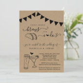 Tacos Margs Brews und ich machen Hochzeitseinladun Einladung (Stehend Vorderseite)