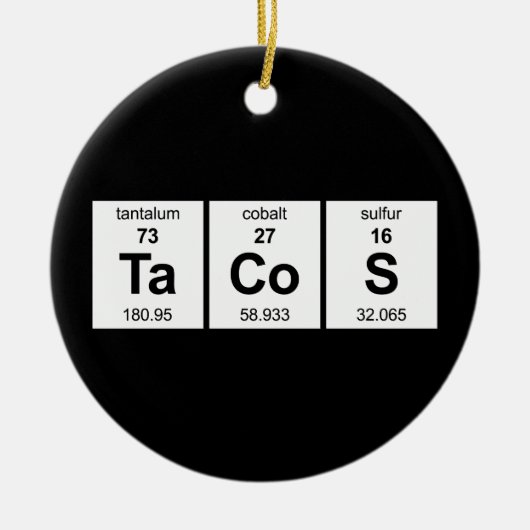 TaCoS-Periodensystem Keramik Ornament (Vorne)