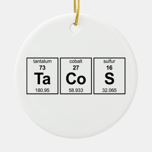 TaCoS-Periodensystem Keramik Ornament (Vorne)