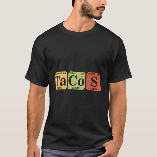 Tacos Periodic Table Mexican Food Science Nerds T-Shirt (Vorderseite)