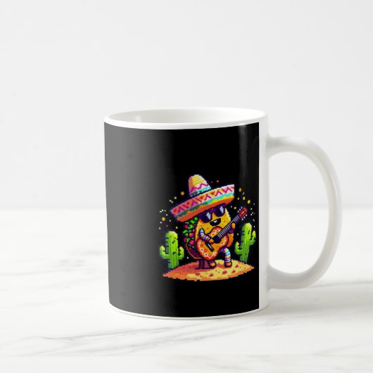 Tacos Playing Guitar Funny Cinco De Mayo Kaffeetasse (Rechts)