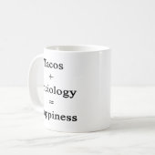 Tacos plus Soziologie entspricht Glück Kaffeetasse (Vorderseite Links)