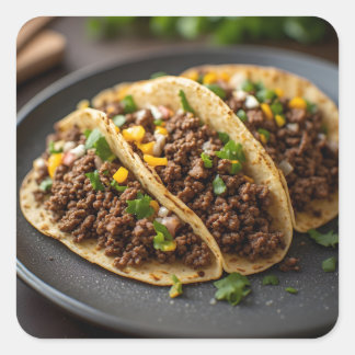 Tacos Quadratischer Aufkleber