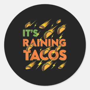 Tacos Raining Funny Mexican Food Spaß Street Taco Runder Aufkleber