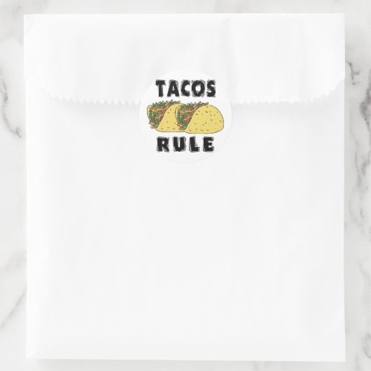 Tacos-Regel Runder Aufkleber (Tasche)