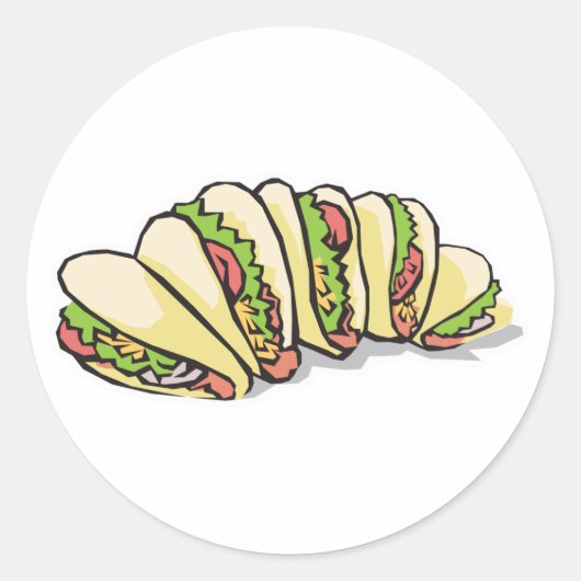 Tacos Runder Aufkleber (Vorderseite)