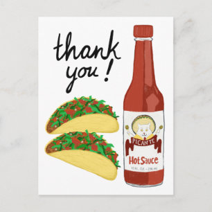 TACOS Scharfe Heiße Sauce Katze Maracas DANKE Postkarte