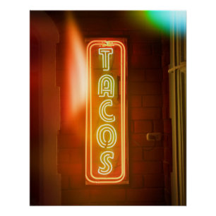 Tacos Schild Typografisches Bild Taco Kunst Wort T