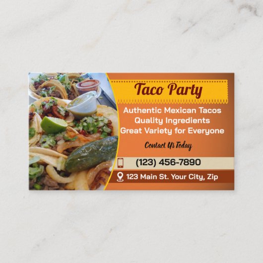 Tacos Service Business Cards Visitenkarte (Vorderseite)