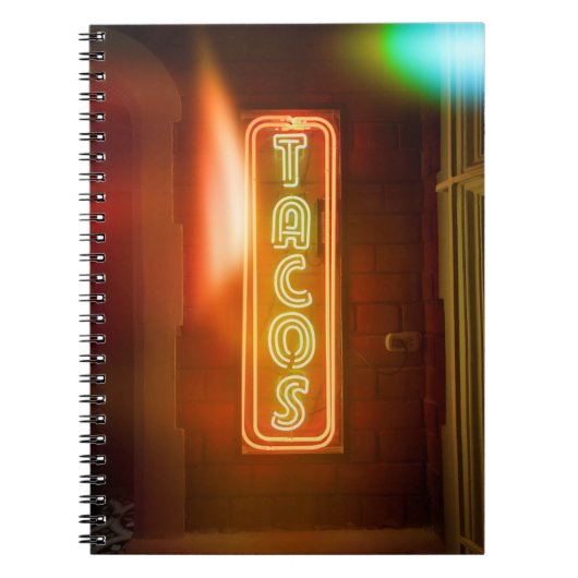 Tacos signieren Typografisches Bild Taco Art Word Notizblock (Vorderseite)
