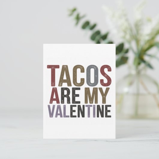 Tacos sind mein Valentine Postkarte (Stehend Vorderseite)