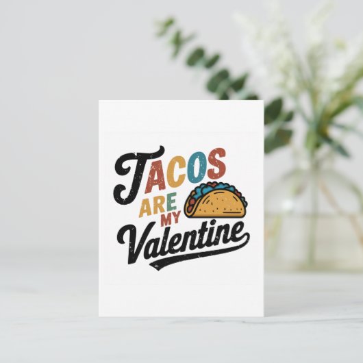 Tacos sind mein Valentinstag Funny Postkarte (Stehend Vorderseite)