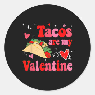 Tacos sind mein Valentinstag Lustiger mexikanische Runder Aufkleber