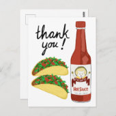 TACOS Spicy Hot Sauce Cat Maracas DANK Postkarte (Vorne/Hinten)