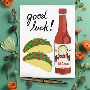 TACOS Spicy Hot Sauce Cat Maracas VIEL GLÜCK Postkarte