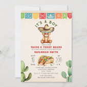 Tacos & Teddy Bears Baby Showfiesta Einladung (Vorderseite)