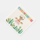 Tacos & Teddy Bears Cactus Boy Baby Shower Fiesta Serviette (Ecke)