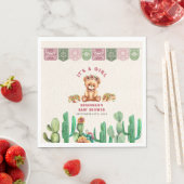 Tacos & Teddy Bears Cactus Girl Baby Shower Fiesta Serviette (Beispiel)