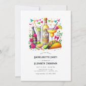Tacos & Tequila Fiesta Bachelorette Bash Einladung (Vorderseite)