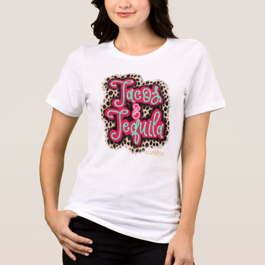 Tacos & Tequila Fun Fiesta Party Tri-Blend Shirt (Vorderseite)