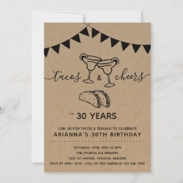 Tacos & Tequila Margarita Geburtstagsparty - jedes Einladung