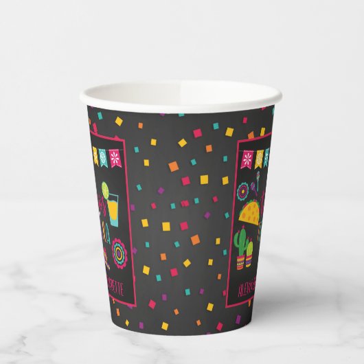 Tacos & Tequila Paper Cup - schwarz Pappbecher (Links)