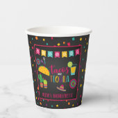 Tacos & Tequila Paper Cup - schwarz Pappbecher (Vorderseite)
