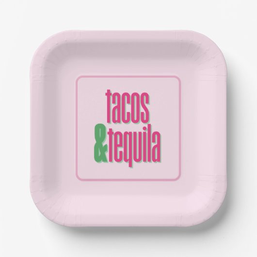 Tacos Tequila Party-Teller Pappteller (Vorderseite)