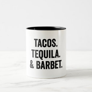 Tacos Tequila und Barbet Funny Zweifarbige Tasse