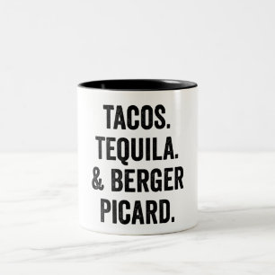 Tacos Tequila und Berger Picard Funny Zweifarbige Tasse