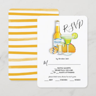 Tacos Tequila- und Bier-Menüauswahl RSVP-Karte Einladung