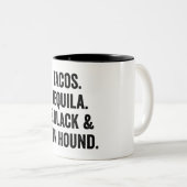 Tacos Tequila und Black and Tan Hound Funny Zweifarbige Tasse (VorderseiteRechts)