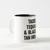 Tacos Tequila und Black and Tan Hound Funny Zweifarbige Tasse (Vorderseite Links)