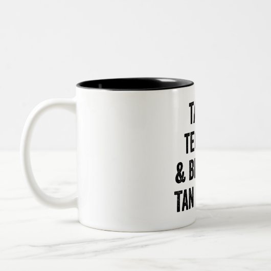 Tacos Tequila und Black and Tan Hound Funny Zweifarbige Tasse (Links)